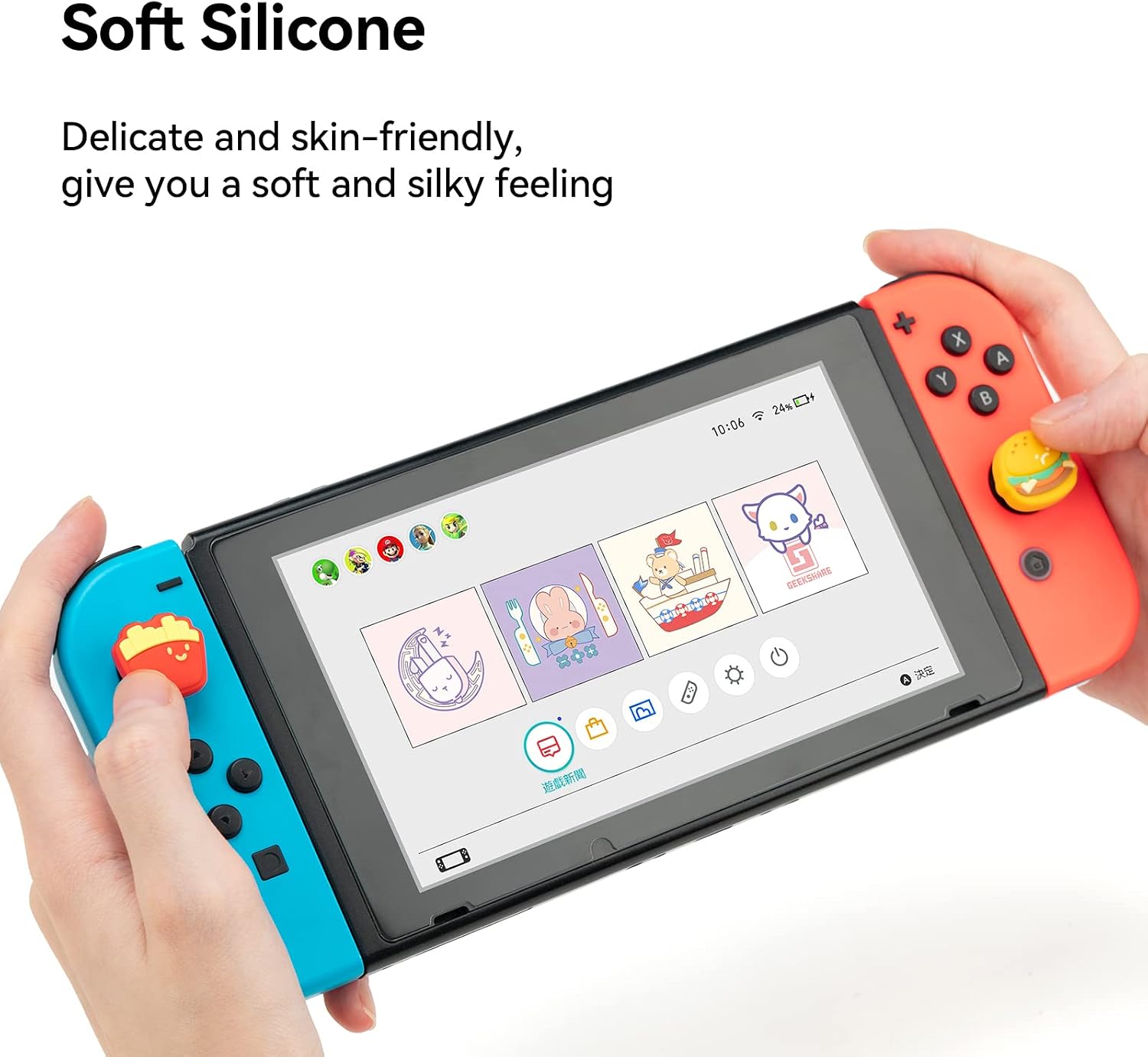 GeekShare "Hamburger Set" Thumb Grips (Nintendo Switch, OLED, Lite)