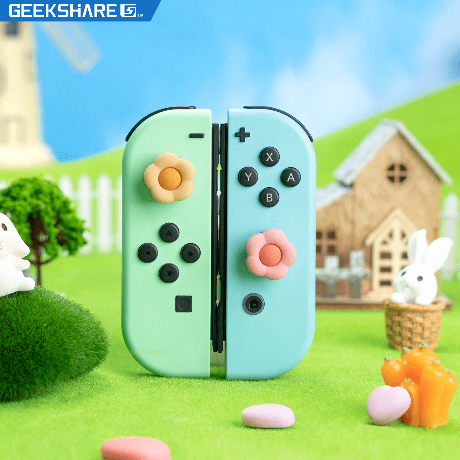 GeekShare "Bloom Heart" Thumb Grips (Nintendo Switch, OLED, Lite)