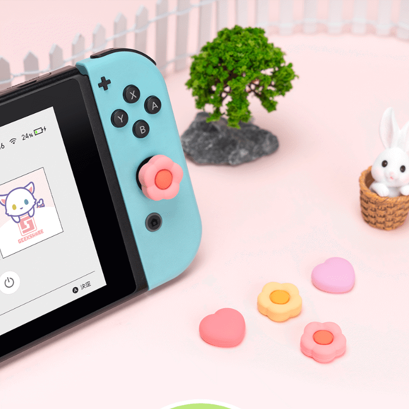 GeekShare "Bloom Heart" Thumb Grips (Nintendo Switch, OLED, Lite)