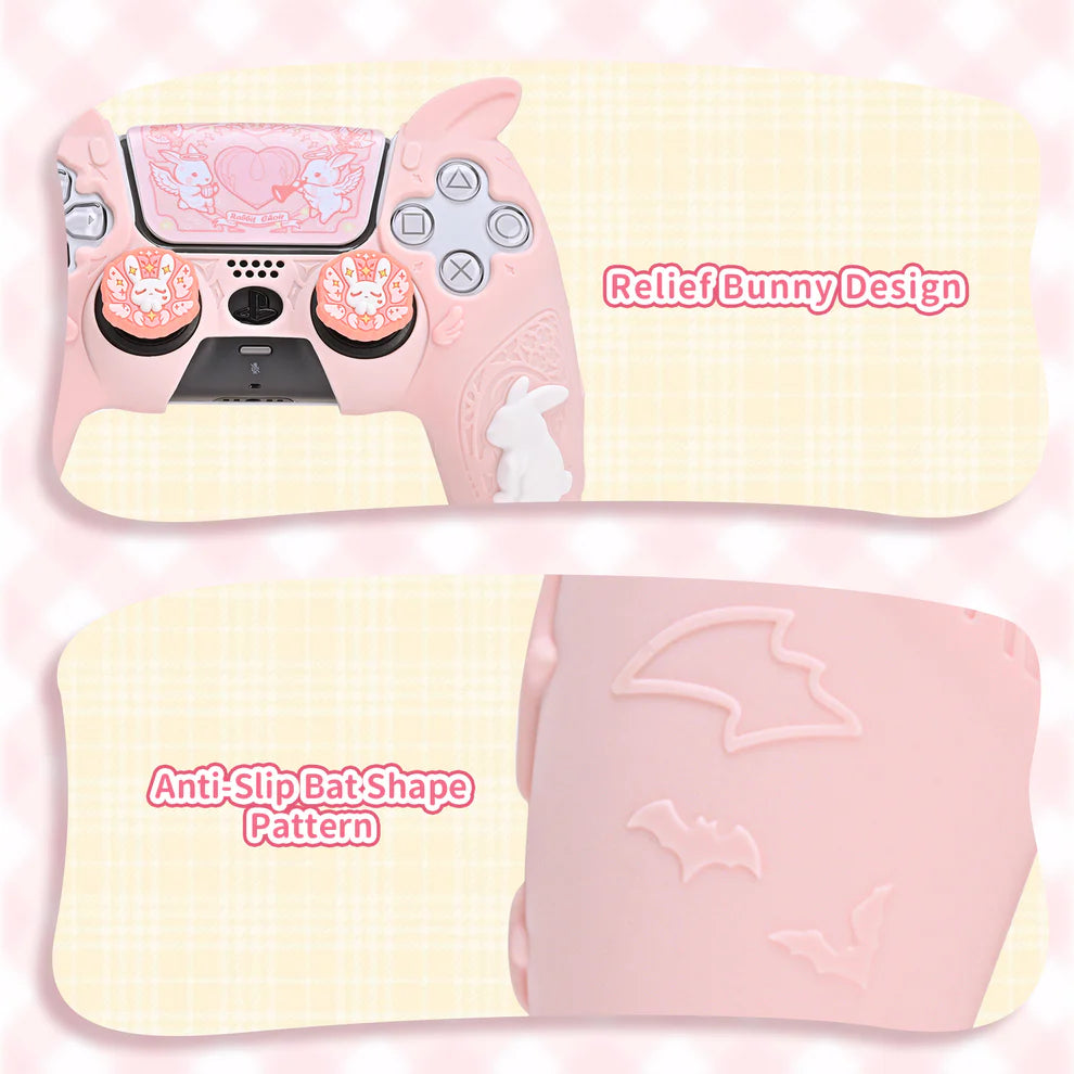 GeekShare "Gothic Bunny" PS5 Controller Skin (Pink)