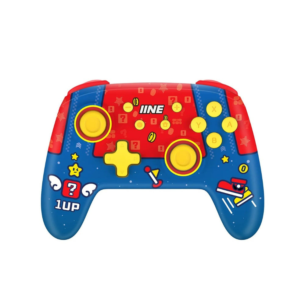 IINE Wireless Pro Controller for Nintendo Switch Mario Red-Blue