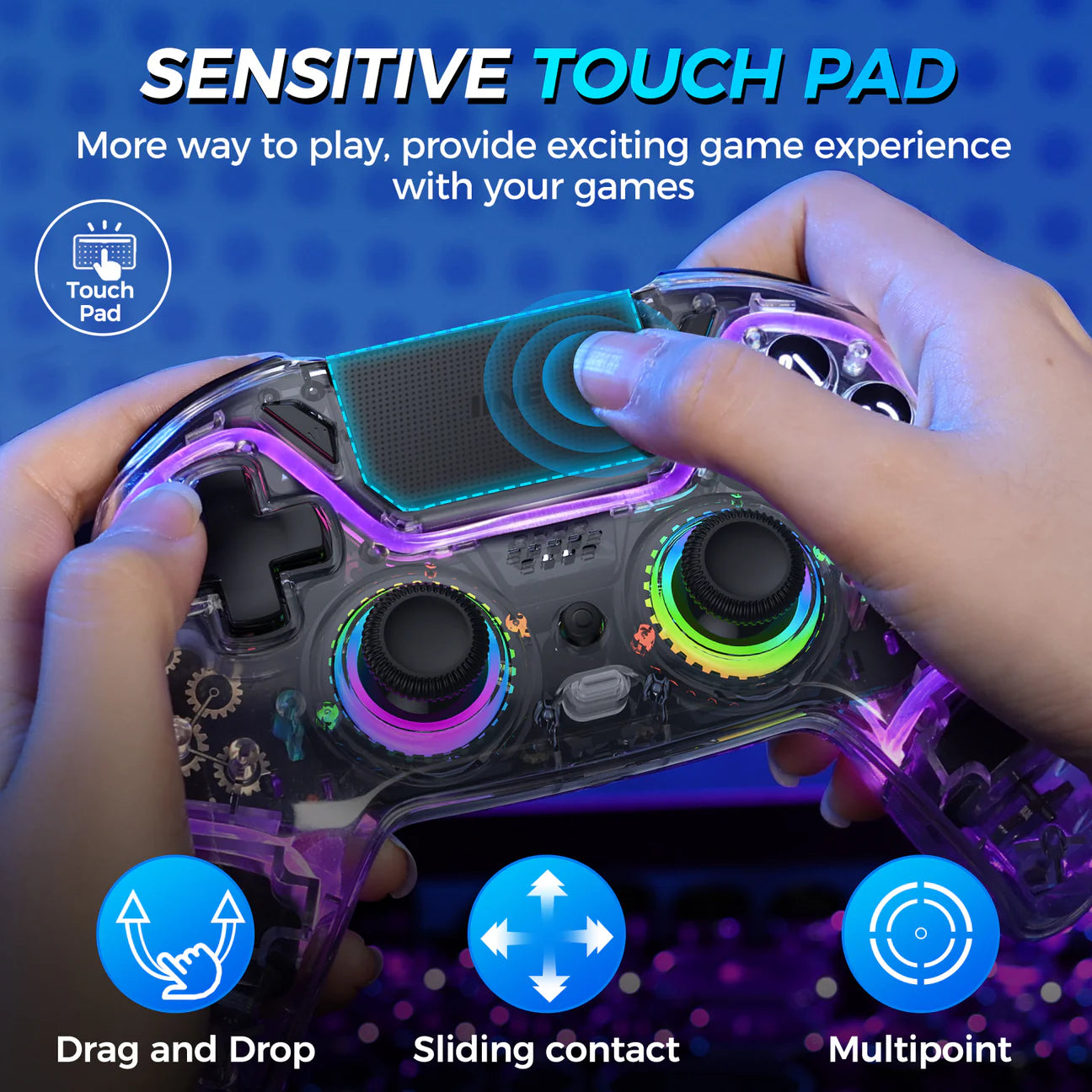 IINE Bastet Wireless Transparent PS4/Switch/PC/ Controller