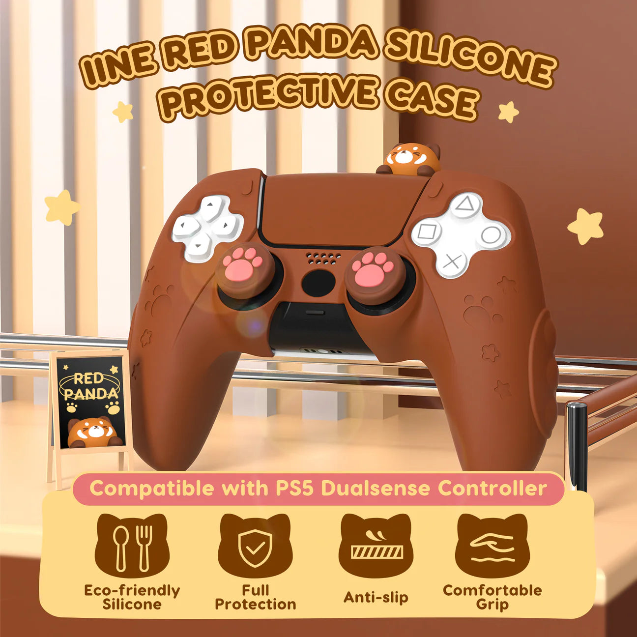 IINE "Red Panda" PS5 Controller Skin