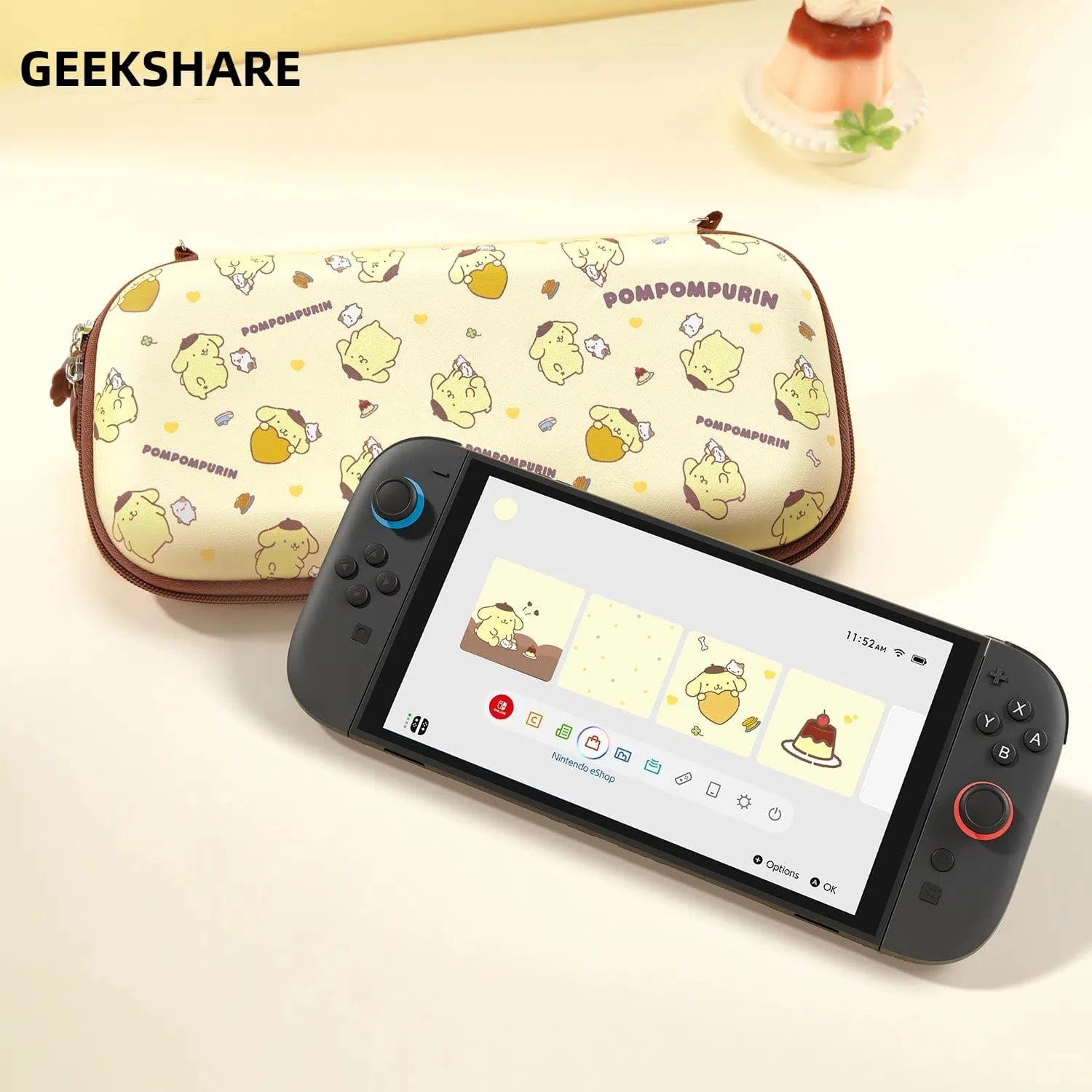 GeekShare x Sanrio Pom Pom Purin Transporttasche für Switch 2