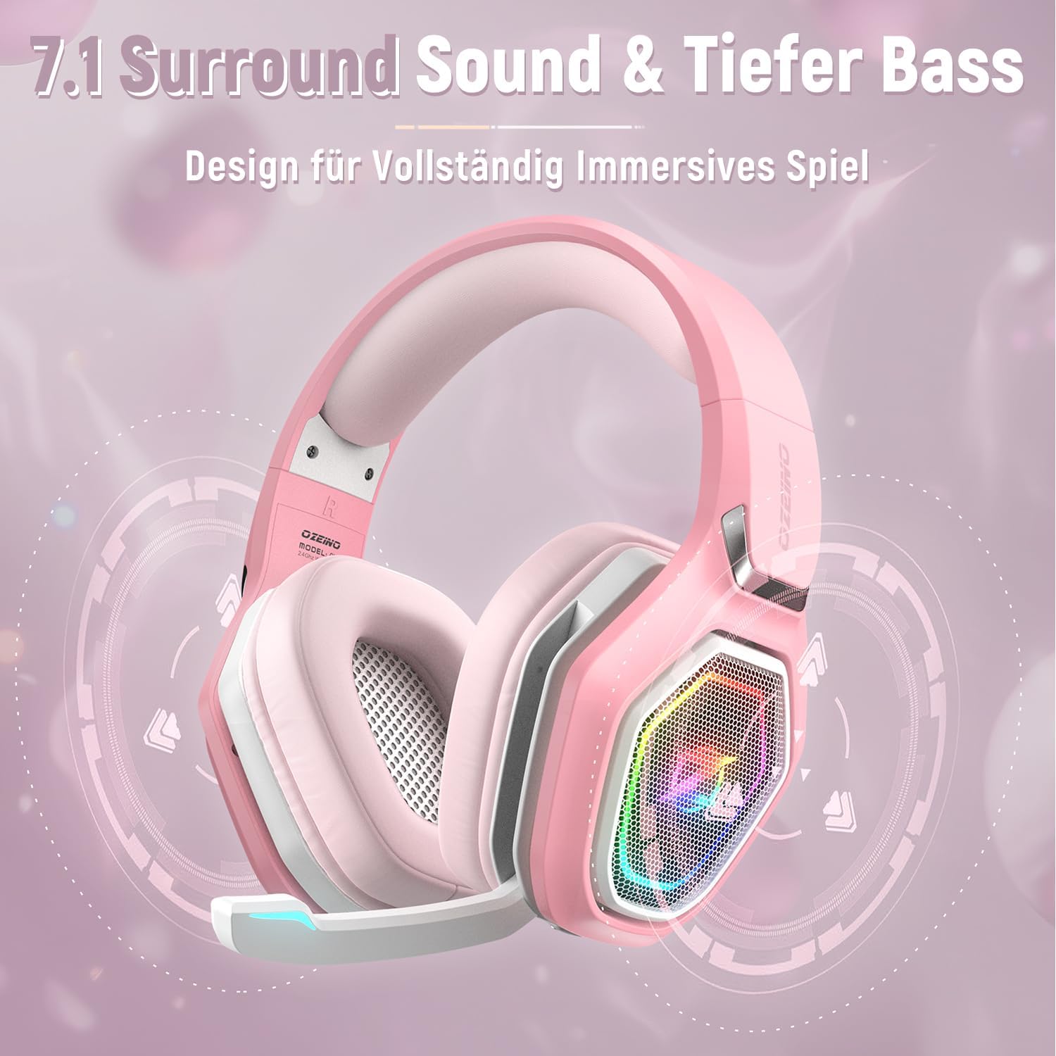 Ozeino OW810 Gaming Headset Pink