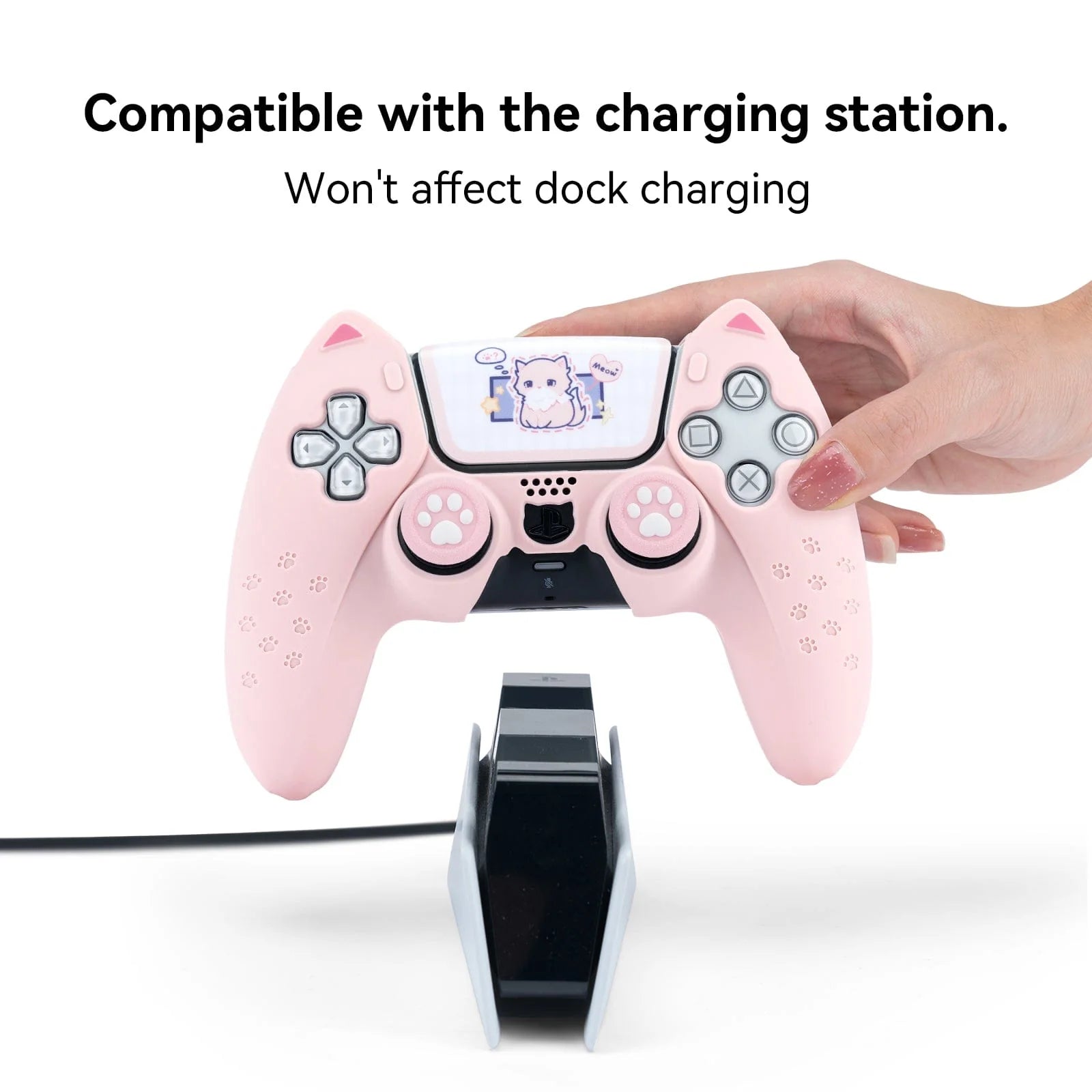 GeekShare "Catroller" PS5 Controller Skin (Pink)