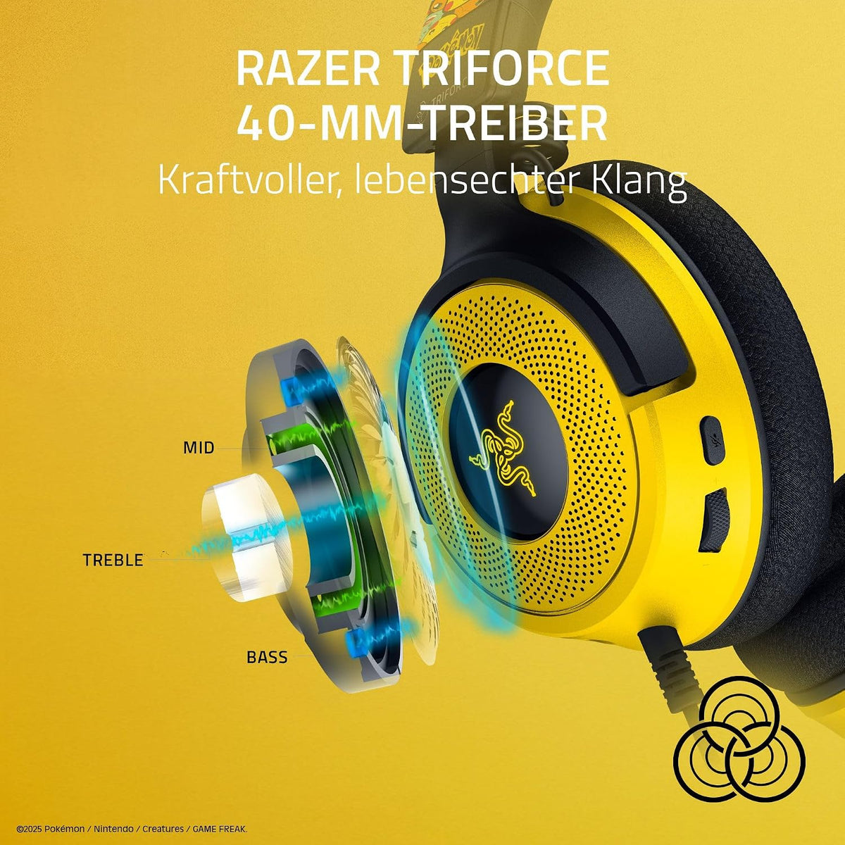 Razer Kraken V4 X Gaming Headset  - Pokémon Edition Gelb