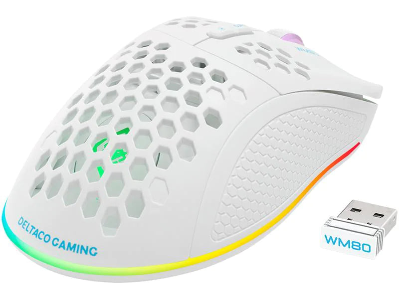 Deltaco gaming mouse WM80 RGB white