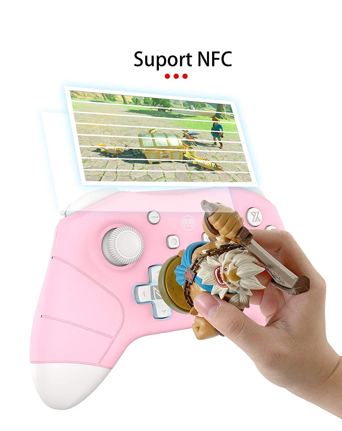 IINE Wireless Controller für Nintendo Switch (Pink)