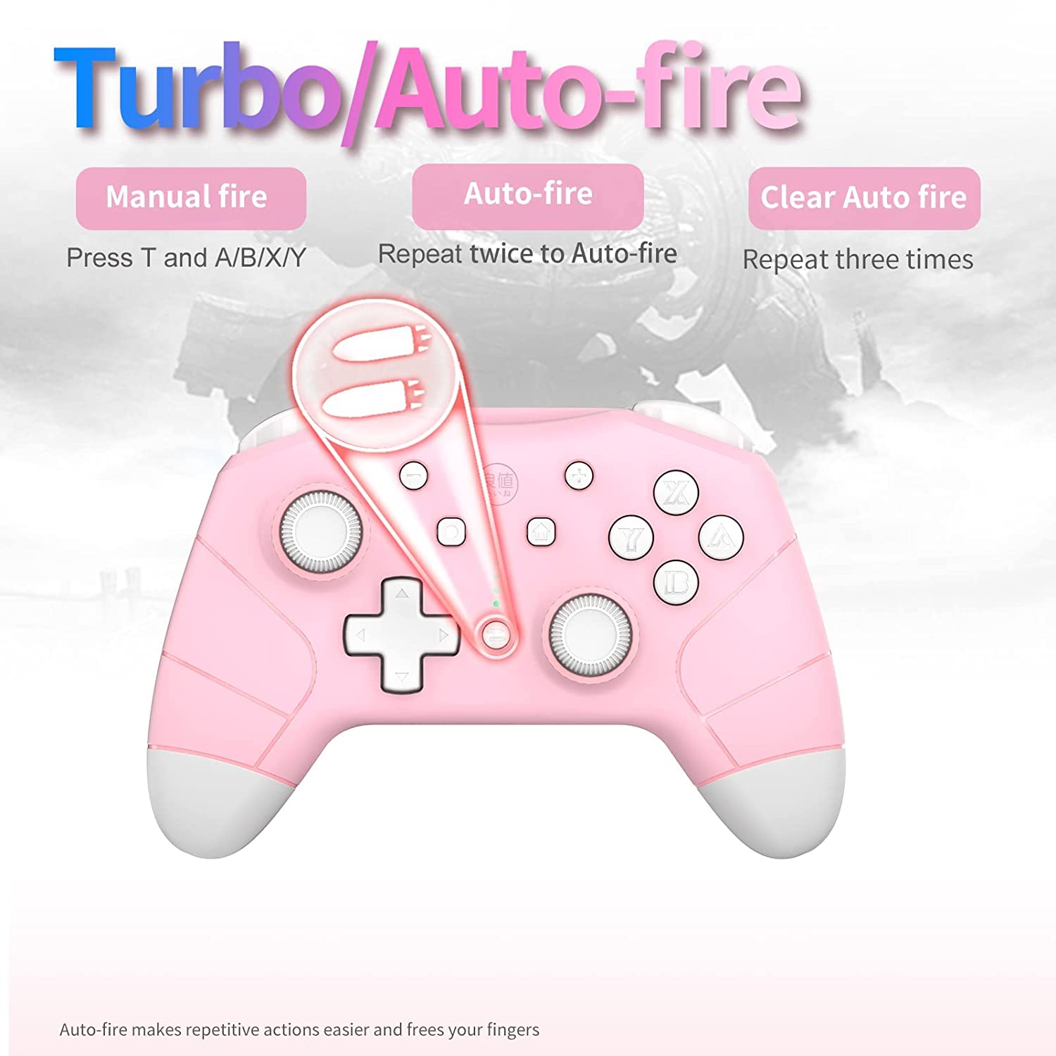 IINE Wireless Controller for Nintendo Switch (Pink)